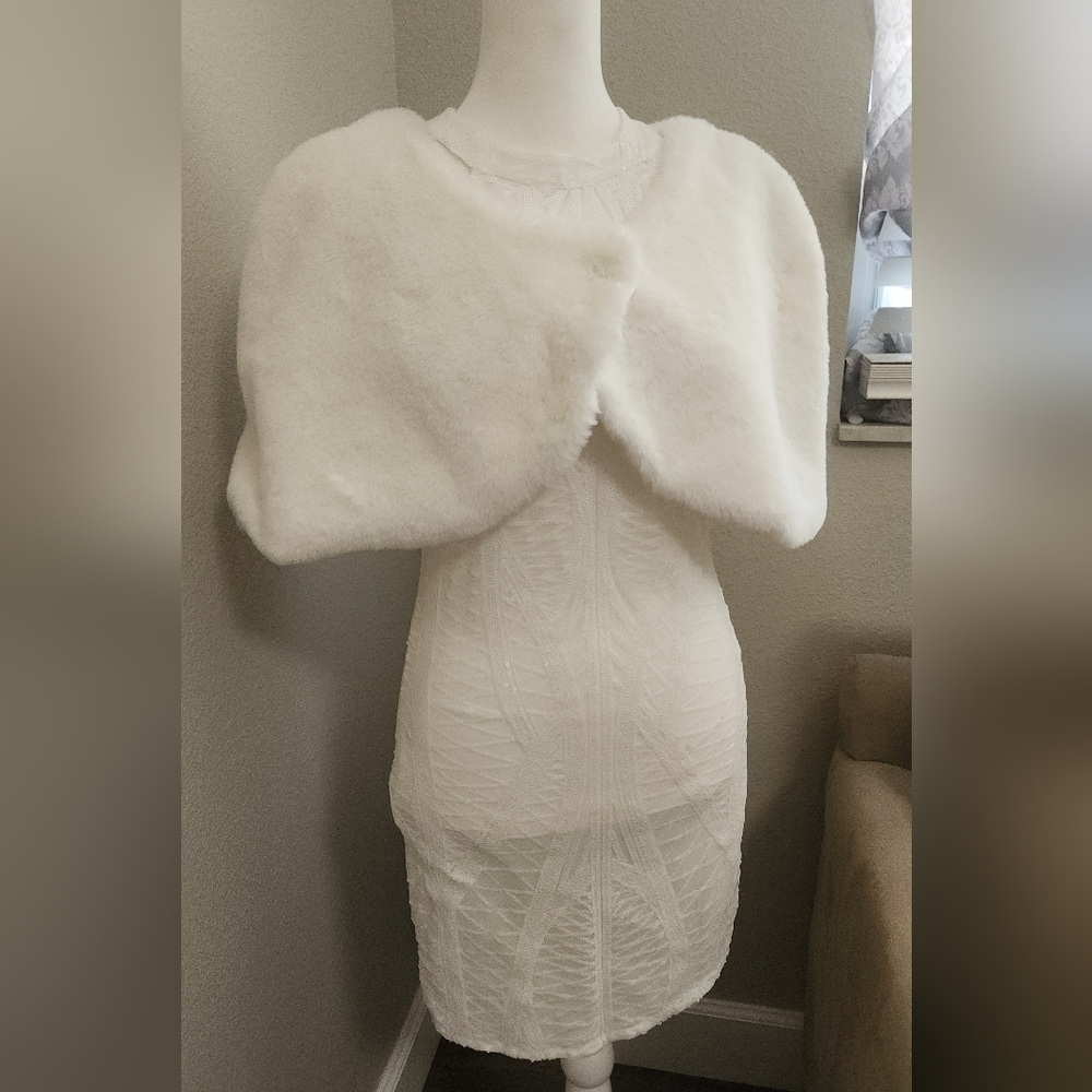 Bachelorette Bundle NWT Sequined Dress And Faux Fur Stole